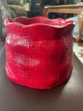Costa Farms Red Ceramic Santa Sack Vase